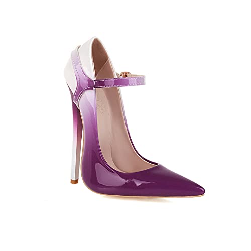 Women's Fashion Pointed Toe Stiletto Slip-on/Buckle high Heel with 15 cm Easy Walking Evening Party Pumps for Women Big Size z21-6s von JIEEME