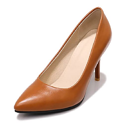 Women's Fashion Pointed Toe Stiletto Slip-on high Heel with 9 cm Comfortable Easy Walking Business Party Pumps for Women Big Size z182s von JIEEME