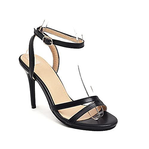 Women's Fashion peep Toe Stiletto Buckle high Heel with 9 cm Easy Walking Evening Party Pumps for Women Big Size z256s von JIEEME