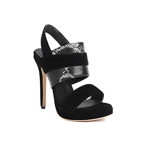 Women's fashion peep toe stilett slip-on high heel with 12 cm comfortable easy walking Sandalen for women Z21-18s von JIEEME
