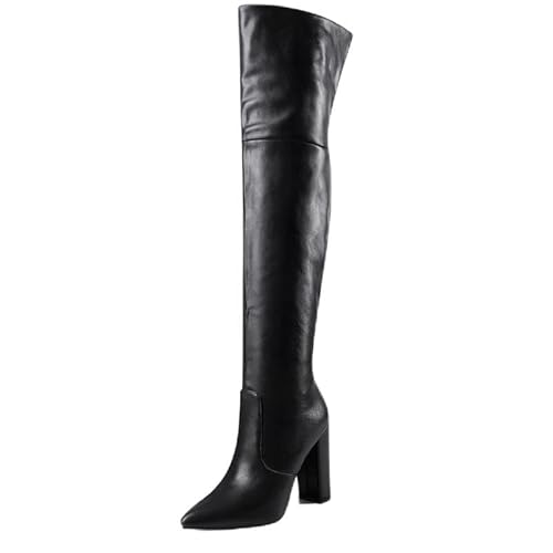 mikrofaser Damen Overknee Stiefel Spitze zehe Blockabsatz mit high Heel reißverschluss handgefertigte Overknee Stiefel für Damen zn5212s von JIEEME