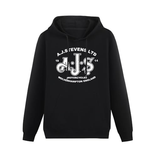 JIEERYIN AJS Motorcycle Hoodies Long Sleeve Pullover Loose Hoody Sweatershirt Black L von JIEERYIN