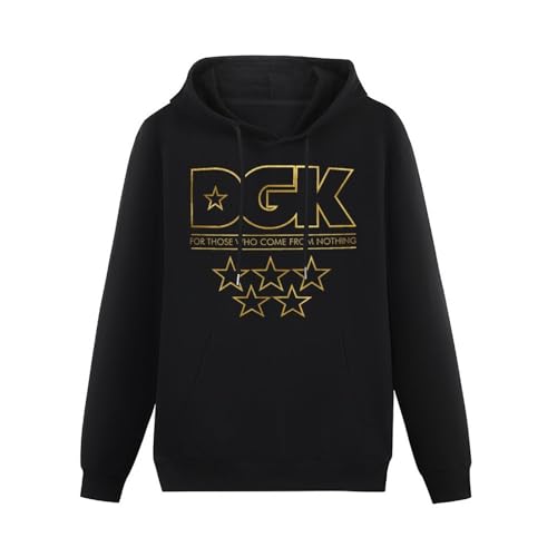JIEERYIN DGK Shine Hoody with Drawing Pocket Men Hoodies Hoody Sweatshirts Black XXL von JIEERYIN