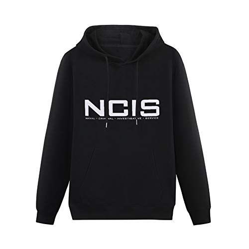 JIEERYIN Hooded with Drawstring Pockets NCIS Logo Long Sleeve Sweatshirts Black 3XL von JIEERYIN