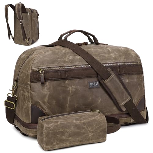 Reisetasche für Herren, Weekender Übernachtungstasche mit Kulturbeutel, Handgepäck, Turnbeutel für Männer und Frauen, Reiserucksack, Grün (Army Green), Reisetasche von JIELV