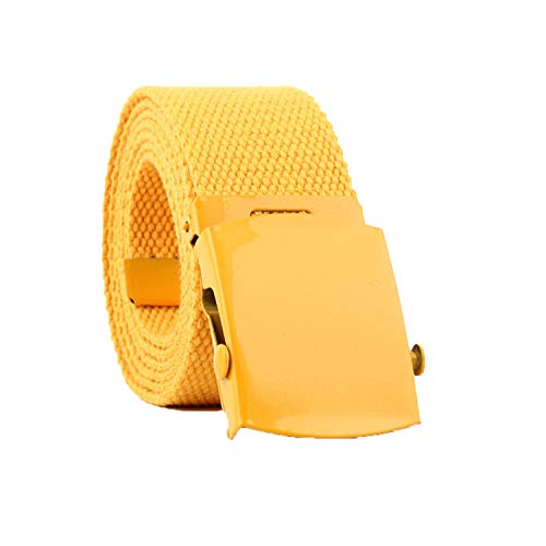 JIER Damen Gürtel Nylon Canvas Belt Unisex Stufenlos Verstellbarer Stoffgürtel Automatische Mode Elastischer Geflochtener Stretchgürtel (Gelb) von JIER-Gürtel