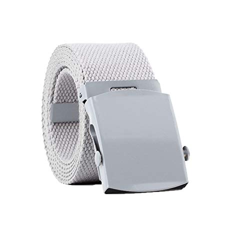JIER Damen Gürtel Nylon Canvas Belt Unisex Stufenlos Verstellbarer Stoffgürtel Automatische Mode Elastischer Geflochtener Stretchgürtel (Hellgrau) von JIER-Gürtel
