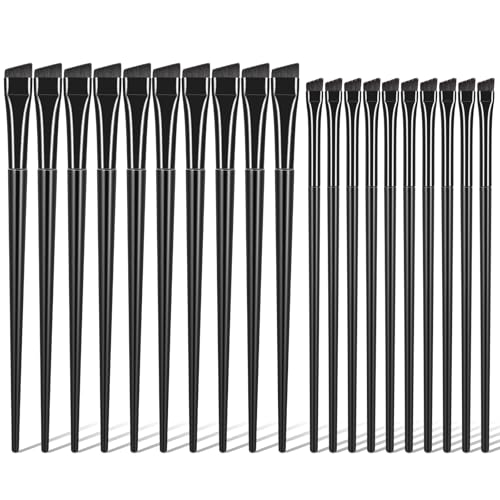 JIEYAO Abgewinkelter Eyeliner-Pinsel,20 Stück Fein abgewinkelt Augenbrauenpinsel weiche synthetische Präzisions Borsten ultradünn Fasern Augenbrauenpinsel Augen-Make-up-Werkzeug von JIEYAO