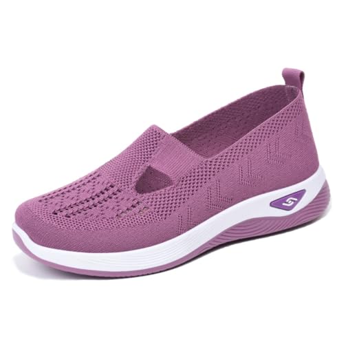Damen Sommer 2025 Atmungsaktive Freizeitschuhe Weiche Sohle Bequeme Slip-On Flats Leichte Wanderschuhe für Frauen Vintage, violett, 45 EU Damen Sommer 2025 Atmungsaktive Freizeitschuhe Weiche Sohle Bequeme Slip-On Flats Leichte Wanderschuhe für Frauen Vintage, violett, 45 EU von JIFAENY
