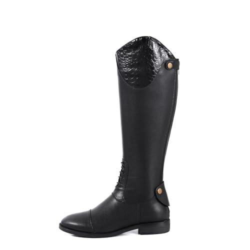 JIFAENY Damen 2025 Vintage Reitstiefel Knielang Low Heel Reitstiefel Breit Kalb Retro Lederstiefel, Schwarz , 42 EU JIFAENY Damen 2025 Vintage Reitstiefel Knielang Low Heel Reitstiefel Breit Kalb Retro Lederstiefel, Schwarz , 42 EU von JIFAENY