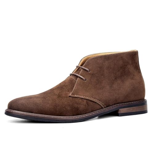 JIFAENY Herren Desert Boots Vintage | Polo-Stil & Handpatinierte Optik | Atmungsaktive Wildlederoptik | Komfort-Gummi-Sohle (Braun,41) von JIFAENY
