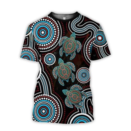 JIFENLI Herren 3D Druck T-Shirt Unisex Sommer Mode Casual Australien Aborigines Nation Stil Grafik T-Shirts Männer Harajuku Gedruckt Kurzarm T-Shirts Tops von JIFENLI