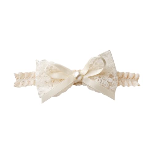 Baby Mädchen Spitze Schleife Stirnband Elastische Schleife Kopf Wrap Säugling Bowknot Haarband Kleinkind Taufe Stirnband Neugeborene Niedliche Kopfbedeckung Babyparty Foto Haarband von JIHUOO
