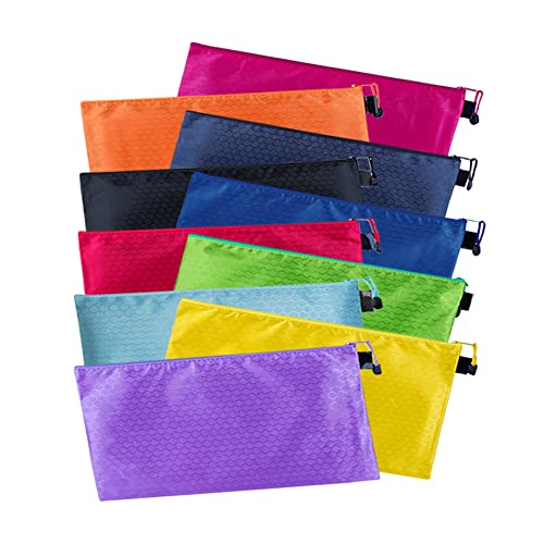 JIHUOO 10 Stück A6 Stoff-Federmäppchen mit Reißverschluss, kleine Make-up-Tasche, Reise-Kosmetiktasche, Schreibwaren-Organizer, multi, 23 x 12 cm (L x W), Reißverschluss von JIHUOO