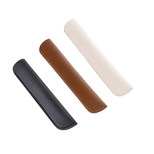 JIHUOO 3 Stück Leder Stift Etui Stifttasche Federbeutel Einzelner Stift Hülsen Kugelschreiber Schutzhülle Federmäppchen für Stift und Bleistift von JIHUOO