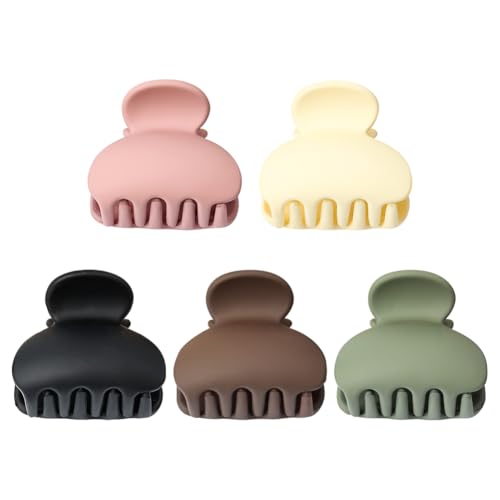 JIHUOO Kleine matte Haarklammern, rutschfest, Mini-Haarklammern, starker Halt, kleine Haarklammern, französische Haarspangen, Haarstyling-Zubehör für Frauen und Mädchen, 5 Stück von JIHUOO