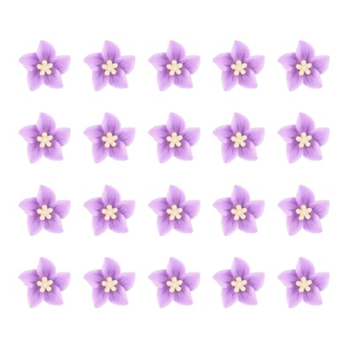 JIHUOO Mini-Blumen-Haarspangen, niedliche Haarnadeln, kleine Rapunzel-Haarblumen, kleine dekorative Haarspangen, Hochzeitshaarspangen, Braut-Haarschmuck für Mädchen und Frauen, Lila, 20 Stück von JIHUOO