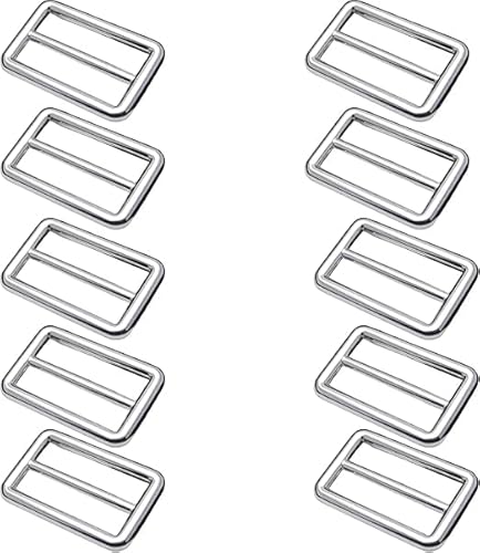 JIHXYER 10 Stück Metall-Schiebeschnallen, Rucksackschnallen, Innendurchmesser 38 mm, Silber von JIHXYER