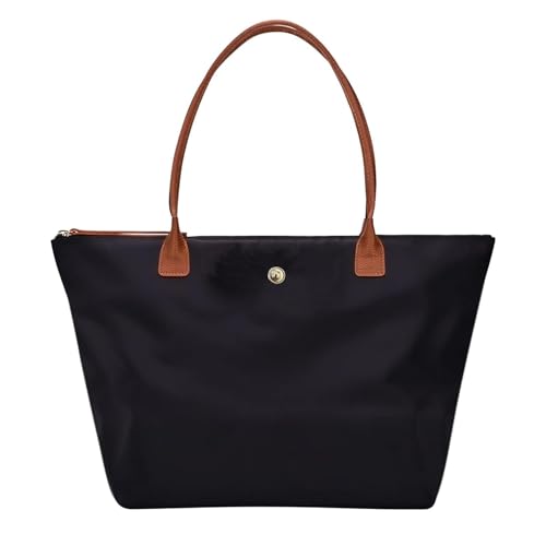 JIIENO Damen Umhängetasche, Nylon Handtasche mit Griff oben, faltbare Wochenendhandtasche (dunkelblau) von JIIENO