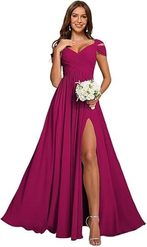 JIIL Abendkleid Schwarz Lang,Damen Off Shoulder Chiffon Brautjungfernkleider Lang - Formeller A-Linie V-Ausschnitt Lang Abendkleider Elegant Hochzeit Schlitz Himmelblau 40 JIIL Abendkleid Schwarz Lang,Damen Off Shoulder Chiffon Brautjungfernkleider Lang - Formeller A-Linie V-Ausschnitt Lang Abendkleider Elegant Hochzeit Schlitz Himmelblau 40 von JIIL