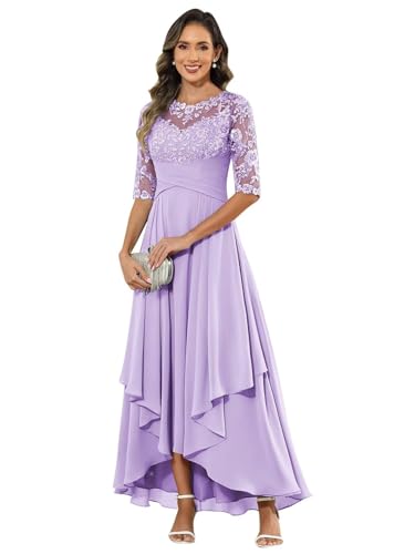 JIIL Brautkleider Grosse Grössen,Damen Abendkleid Lang - Elegant Spitzen Brautmutterkleid Chiffon Formales Kleider Halbärmel Festliche Für Hochzeit Lila 44 JIIL Brautkleider Grosse Grössen,Damen Abendkleid Lang - Elegant Spitzen Brautmutterkleid Chiffon Formales Kleider Halbärmel Festliche Für Hochzeit Lila 44 von JIIL