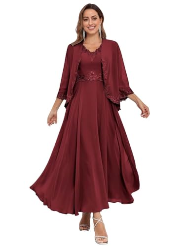 JIIL Brautmutterkleider Mit Jacke,Damen Lang Brautmutterkleider Jacke Zweiteilig Hochzeit Elegant Abendkleider Spitzen Chiffon Pailletten Kleid Minze 42 JIIL Brautmutterkleider Mit Jacke,Damen Lang Brautmutterkleider Jacke Zweiteilig Hochzeit Elegant Abendkleider Spitzen Chiffon Pailletten Kleid Minze 42 von JIIL