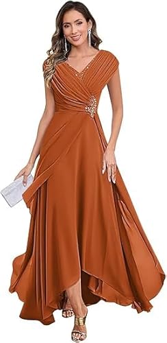 JIIL Festliche Kleider Für Hochzeit,Damen Chiffon Brautmutterkleider Lang V-Ausschnitt Ärmelloses Glitzer Abendkleider A-Linie Festliche Kleider Verbrannte Orange 38 JIIL Festliche Kleider Für Hochzeit,Damen Chiffon Brautmutterkleider Lang V-Ausschnitt Ärmelloses Glitzer Abendkleider A-Linie Festliche Kleider Verbrannte Orange 38 von JIIL