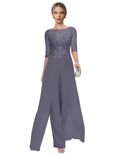 JIIL Hosenanzüge für Damen Elegant Spitze Applikationen Chiffon Mutter der Braut Hosenanzüge für Hochzeit Stormy 48 JIIL Hosenanzüge für Damen Elegant Spitze Applikationen Chiffon Mutter der Braut Hosenanzüge für Hochzeit Stormy 48 von JIIL
