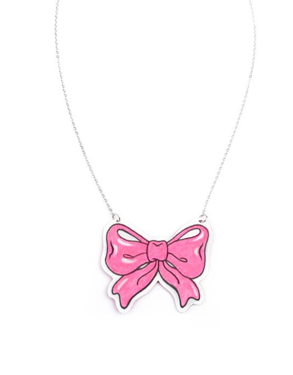 Halskette Schleife Pink von JILLAAtelier