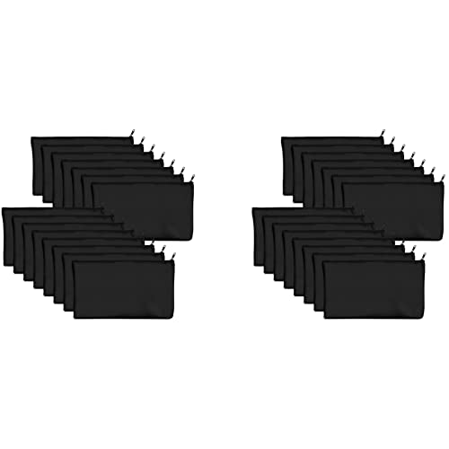 JILLIAN 30 Stück Serien schwarz Segeltuch Tasche 8,3 x 4,7 Schreibwaren Aufbewahrung Reißverschluss Tasche Basteln Graffiti Bleistifthalter Basteln Tasche von JILLIAN