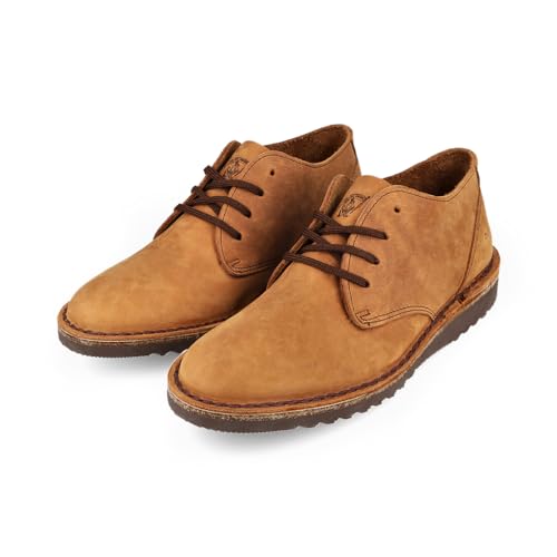 JIM GREEN Shoellie Herren Chukka Halbformeller Schnürschuh mit Vollnarbenleder, Fudge, 45 EU von JIM GREEN