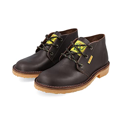 Jim Green Vellie Herren Casual Arbeitsstiefel Schnürschuh Traditionelle Chukka Stiefel mit Vollnarbenleder, Braunes Leder, 45 EU von JIM GREEN