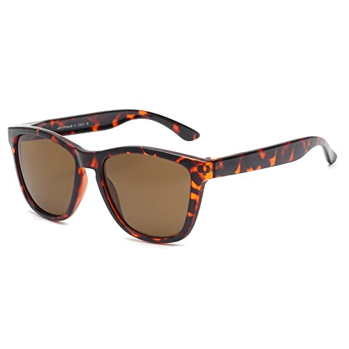 JIM HALO Retro Polarisierte Sonnenbrille Männer Frauen, Vintage Quadrat Schatten für das Fahren Angeln Schildkröte von JIM HALO