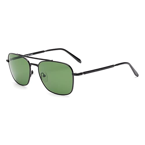 JIM HALO Retro Quadratische Pilot Sonnenbrille Premium Glas Linse Flache Metall Brillen Männer Frauen Schwarz/Grün JIM HALO Retro Quadratische Pilot Sonnenbrille Premium Glas Linse Flache Metall Brillen Männer Frauen Schwarz/Grün von JIM HALO