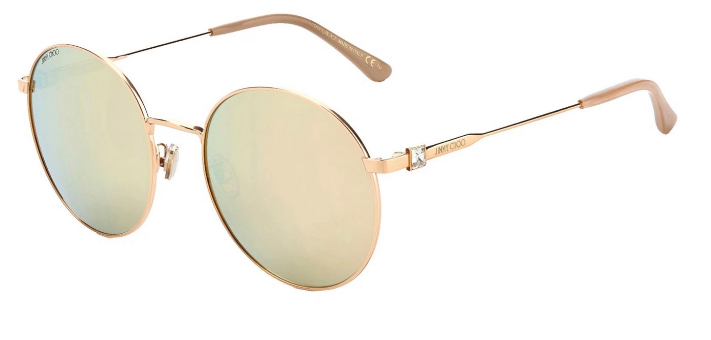 JIMMY CHOO Sonnenbrille EYEWEAR KAT Sonnenbrille Brille Gold Swarovski Kristalldetail am Bügel JIMMY CHOO Sonnenbrille EYEWEAR KAT Sonnenbrille Brille Gold Swarovski Kristalldetail am Bügel von JIMMY CHOO