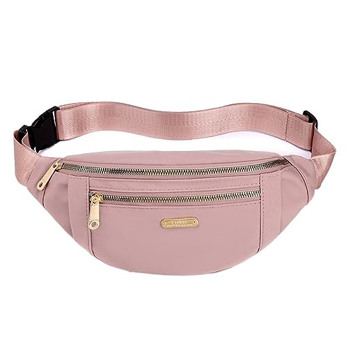 Mode Taille Packs Fanny-Pack Gürtel Frauen Reisetasche Brust Geldbörse Brust Beutel Einfarbig Schulter Taschen (Color : Pink, Size : One Size) von JIMNOO