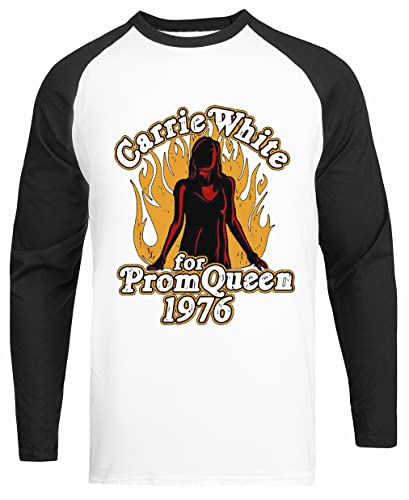 Carrie Movie Stephen King Weißes Unisex-Baseball-T-Shirt Schwarzes Ärmel-T-Shirt von JINBETEE