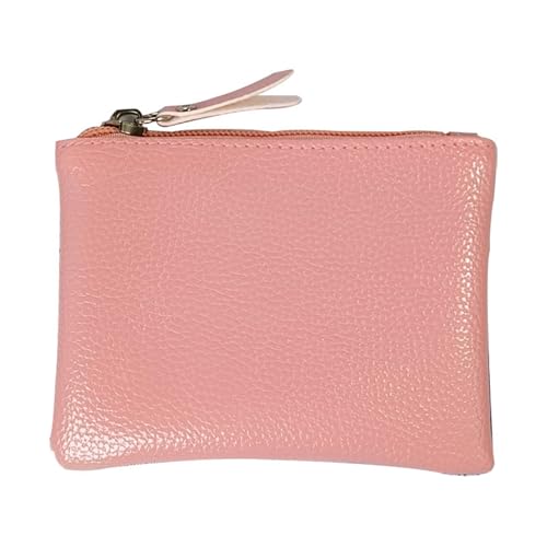 JINBIXIANGDJKS Ausweis-Münzbörse, Praktische Kleine Tasche, Reißverschluss, Einfarbig, Kartenhalter(Pink) von JINBIXIANGDJKS