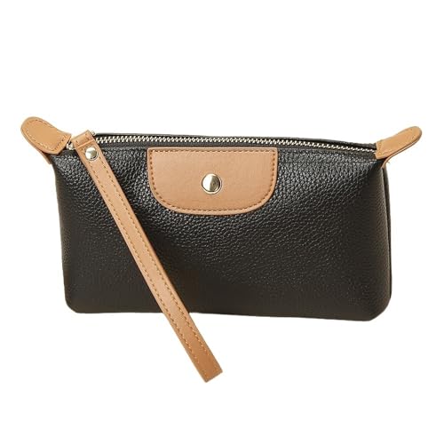 JINBIXIANGDJKS Brieftasche, Lange Clutch Mit Großem Fassungsvermögen, Leicht, Modisch, Vielseitig, Mit Reißverschluss, Handgeldbörse(Black) von JINBIXIANGDJKS