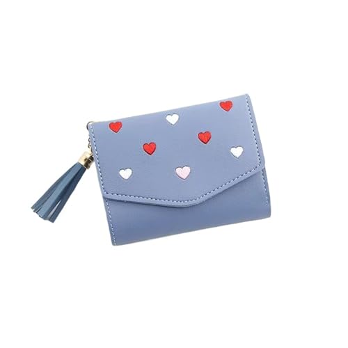 JINBIXIANGDJKS Brieftasche Kurz High-End Love Urban Fashion Geldbörse(Blue) von JINBIXIANGDJKS