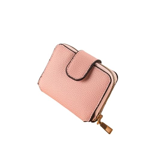 JINBIXIANGDJKS Einfarbige Geldbörse, Stilvoll Und Schlicht, Mit Schminkspiegel Und Münzfach Mit Mehreren Kartenfächern(Pink) von JINBIXIANGDJKS