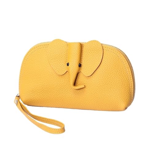 JINBIXIANGDJKS Elefantenform, Modische Brieftasche, Einfache Lange Clutch, Münzgeldbörse(Yellow) von JINBIXIANGDJKS