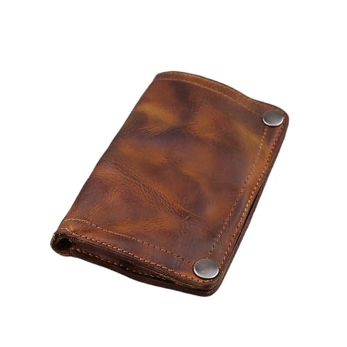 JINBIXIANGDJKS Geldbörse Aus Pflanzlich Gegerbtem Leder, Retro, Lang, Mit Mehreren Kartenfächern, Multifunktionaler Geldbörse, Kartenhalter(Brown) von JINBIXIANGDJKS