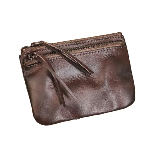 JINBIXIANGDJKS Geldbörse Retro Kleine Brieftasche Plissiert Mode Brieftasche(Curry) von JINBIXIANGDJKS