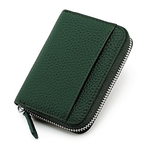 JINBIXIANGDJKS Kartenhalter Akkordeon-Kartenhalter Diebstahlsicherer Reißverschluss Münzkartenhalter Mehrfarbige Optionale Brieftasche(DarkGreen) von JINBIXIANGDJKS