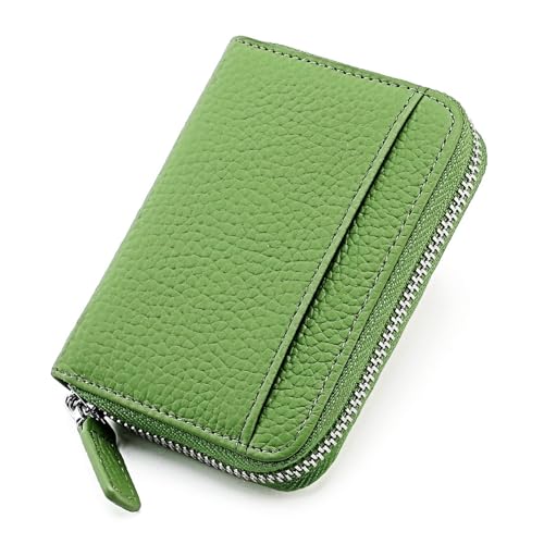 JINBIXIANGDJKS Kartenhalter Akkordeon-Kartenhalter Diebstahlsicherer Reißverschluss Münzkartenhalter Mehrfarbige Optionale Brieftasche(FruitGreen) von JINBIXIANGDJKS