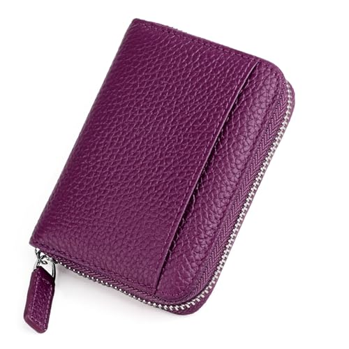 JINBIXIANGDJKS Kartenhalter Akkordeon-Kartenhalter Diebstahlsicherer Reißverschluss Münzkartenhalter Mehrfarbige Optionale Brieftasche(Purple) von JINBIXIANGDJKS