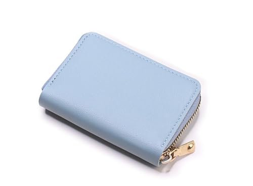 JINBIXIANGDJKS Kartenhalter Mit Großem Fassungsvermögen Und Mehreren Kartenfächern, Kleines Und Stilvolles, Einfaches Münzgeldfach(SkyBlue) von JINBIXIANGDJKS