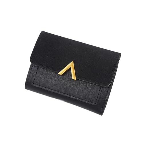 JINBIXIANGDJKS Kurze Brieftasche, Dreifach Gefaltet, Mehrere Kartenfächer, Stilvoller, Einfacher Kartenhalter(Black) von JINBIXIANGDJKS