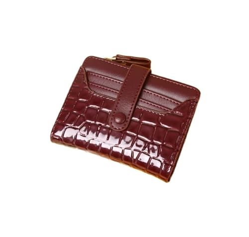 JINBIXIANGDJKS Kurze Brieftasche Mit Mehreren Kartenfächern, Multifunktions-Kartenhalter, Einfarbige Geldbörse, Brieftasche(Red) von JINBIXIANGDJKS